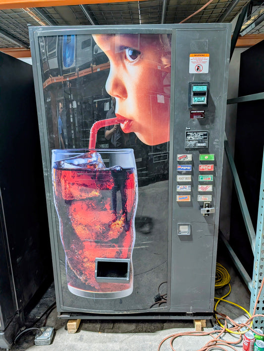 Used USI 3037-10B (CD10) Soda Vending Machine – 10 Selections, 24V, $1 Bill Acceptor