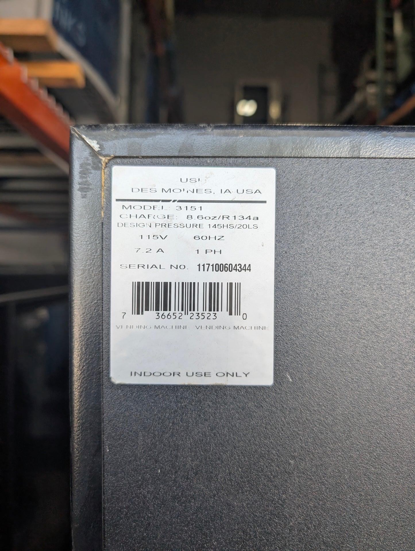Wittern FSI USI Model 3151 Cold Soda Vending Machine