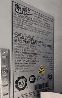 Minus Forty 22-USGR-L2 30" One Section Glass Door Merchandiser- Refrigerator