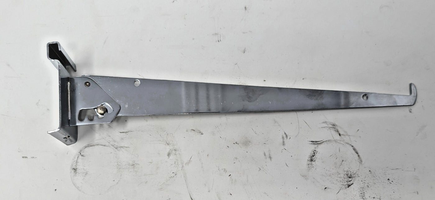 (2 pic) 12'L adjustable shelf Bracket for Slatwall provide 4 angles. polished