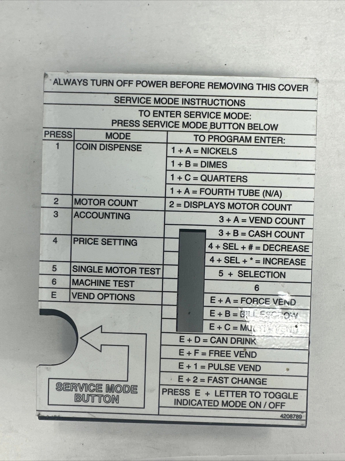 Usi 3129 Vending Machine Control Board Cover