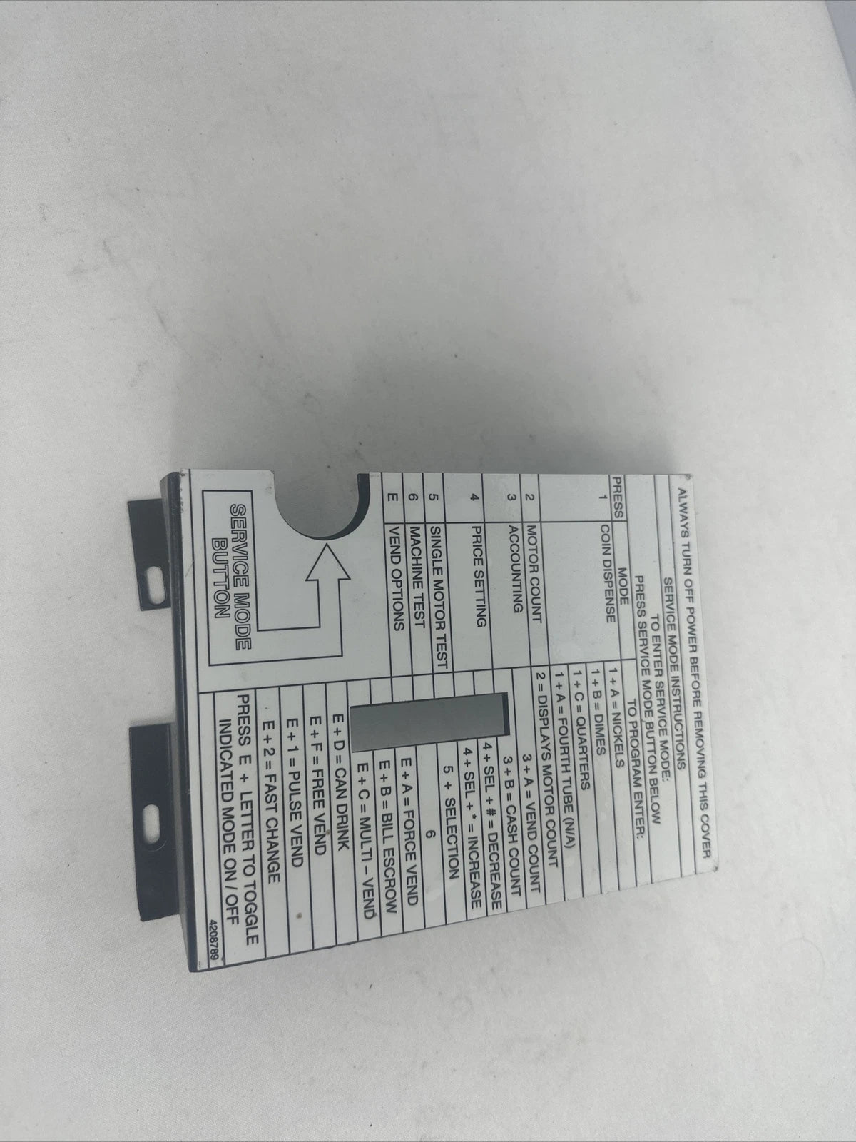 Usi 3129 Vending Machine Control Board Cover