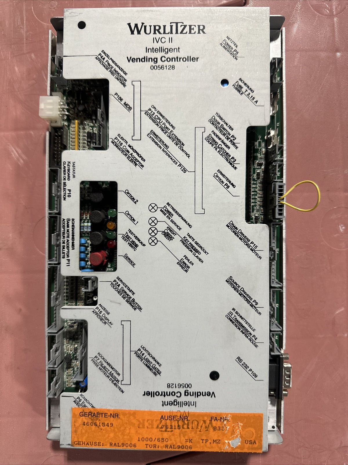 Wurlitzer 645 Snack Vending Machine Control Board