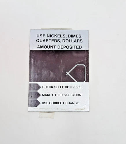 VE680A- LABELS, INSTRUCTION PLEXI "USE DOLLARS" FOR AP 7000