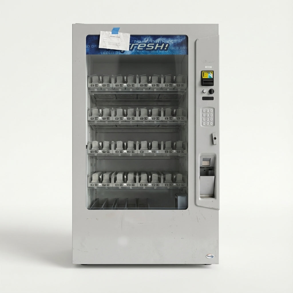 Vendo Vue 40 Glass-Front Beverage Vending Machine – Robotic Delivery, 40 Select
